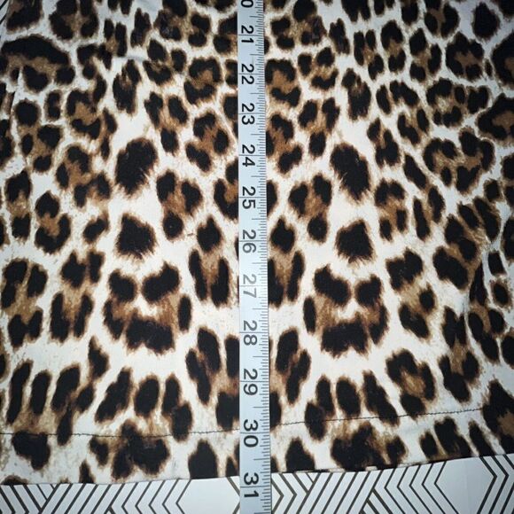 alfani dress tunic Sz Small‎ cheetah animal assymetrical neckline 3/4 sleeve - Picture 5 of 7
